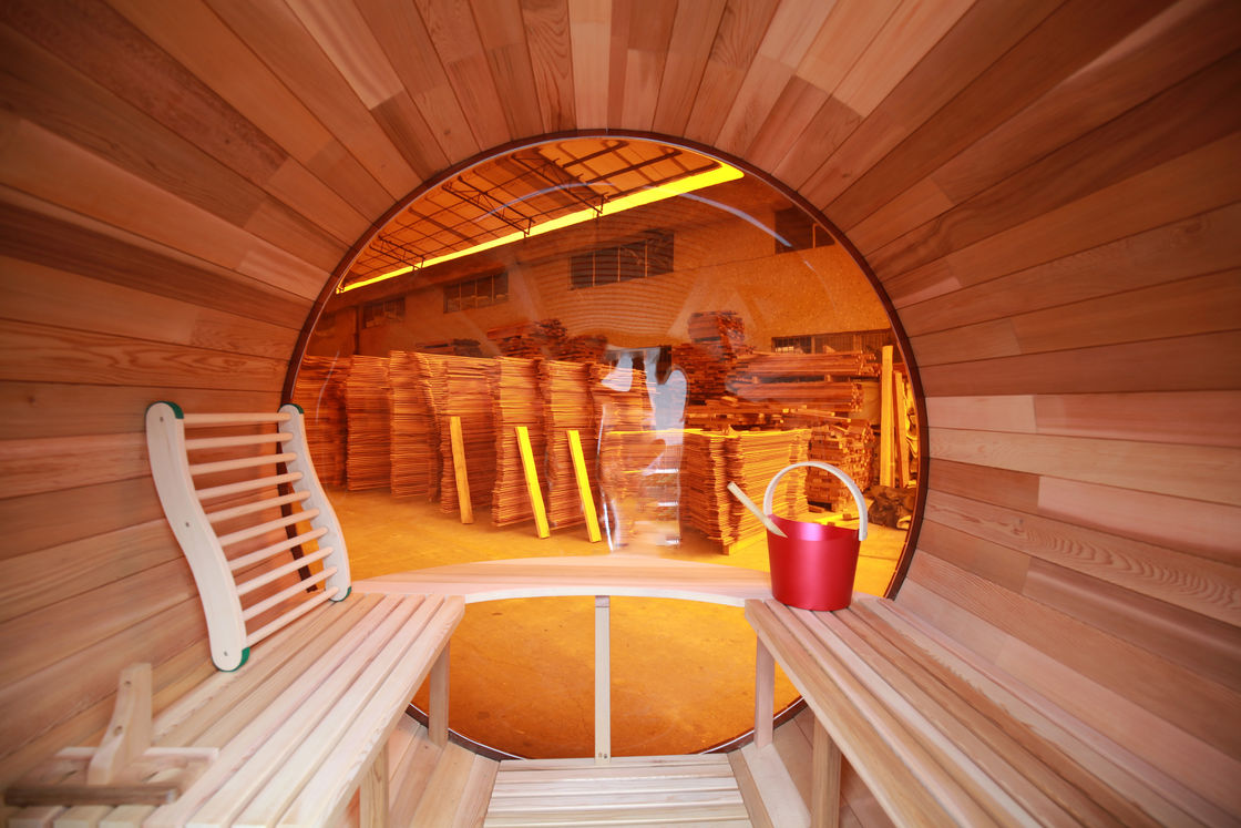 2025 Canadese Ceder / Hemlock Traditionele Stoomton Sauna met Droge Stoomfunctie en Houtkachel Buiten