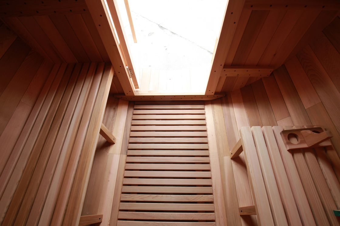 2025 Canadese Ceder / Hemlock Traditionele Stoomton Sauna met Droge Stoomfunctie en Houtkachel Buiten