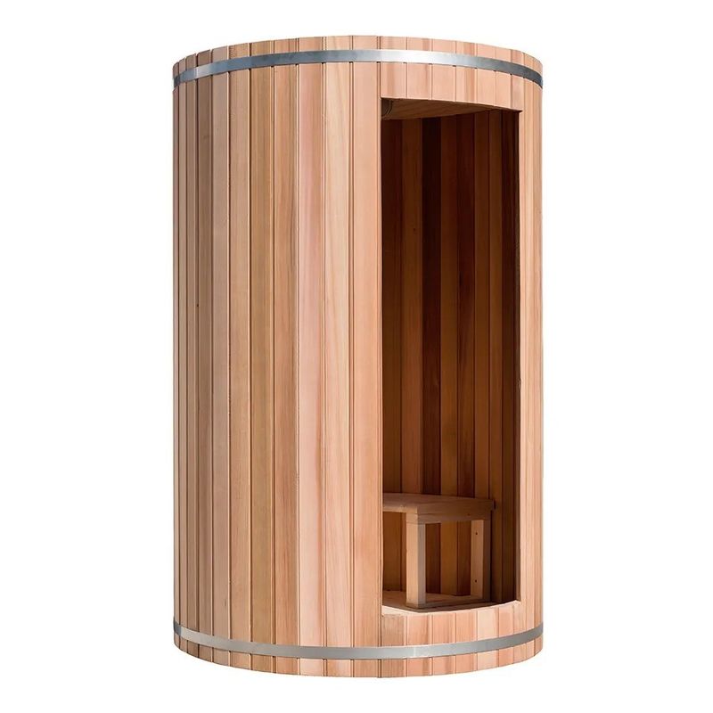 Buiten Sauna voor 2 personen van massief hout Traditionele vatsauna met 6 kW stoom en traditionele vormgeving