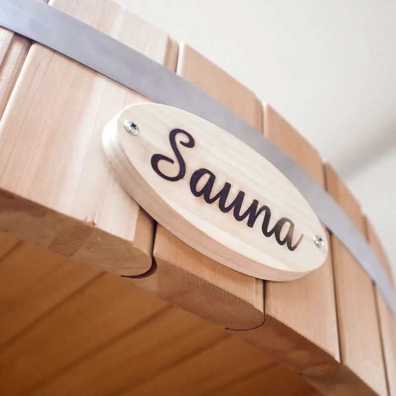 Buiten Sauna voor 2 personen van massief hout Traditionele vatsauna met 6 kW stoom en traditionele vormgeving