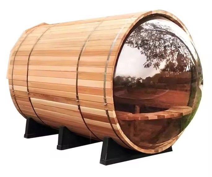 YSE Red Cedar 2025 Nordic Leisure Pine Outdoor Bucket Steam Panorama Glass Sauna Ruimte Traditionele sauna 4 personen