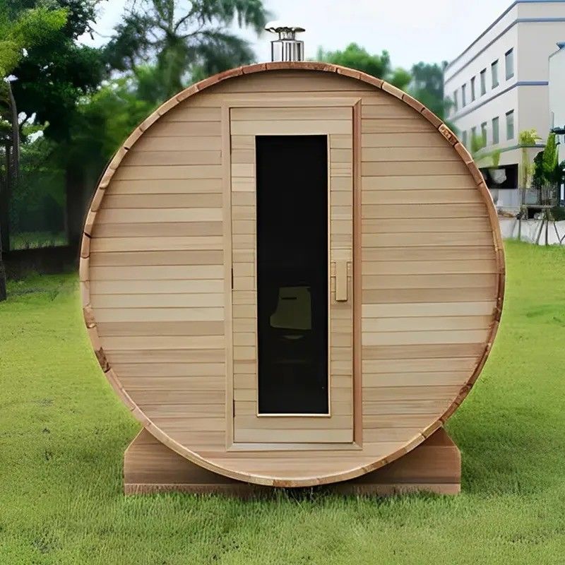 2025 Rode Ceder Massief Hout 2 Persoon Stoomsauna Ronde Houten Vaten Sauna voor buiten ontspanning en ontspannende ervaring
