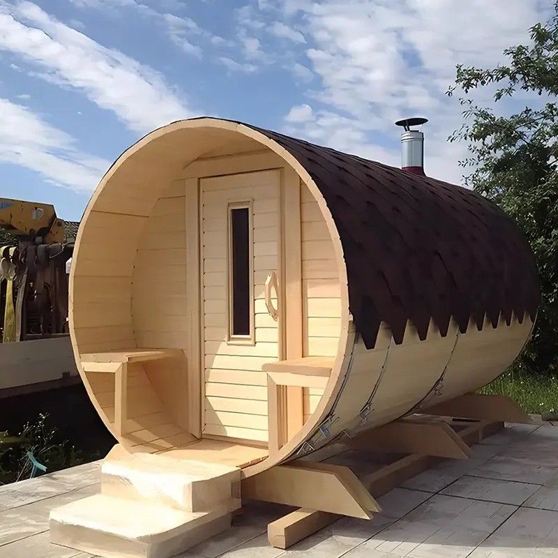2025 Canadese Rode Ceder Buitensauna met Houten Sauna Kachel 3KW Spanning 110V/220V
