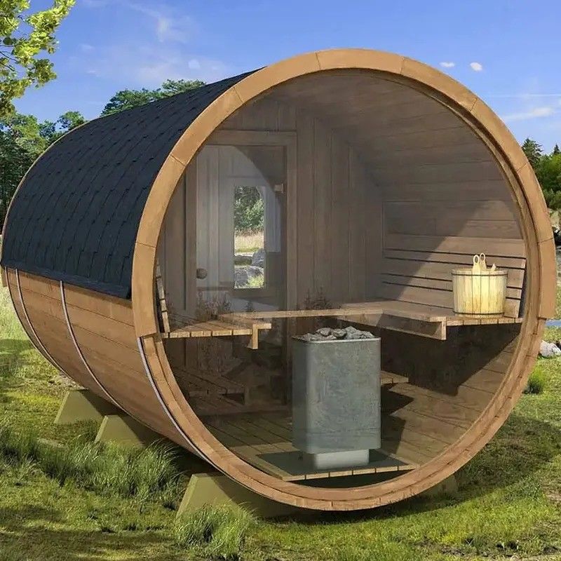 2025 Canadese Rode Ceder Buitensauna met Houten Sauna Kachel 3KW Spanning 110V/220V