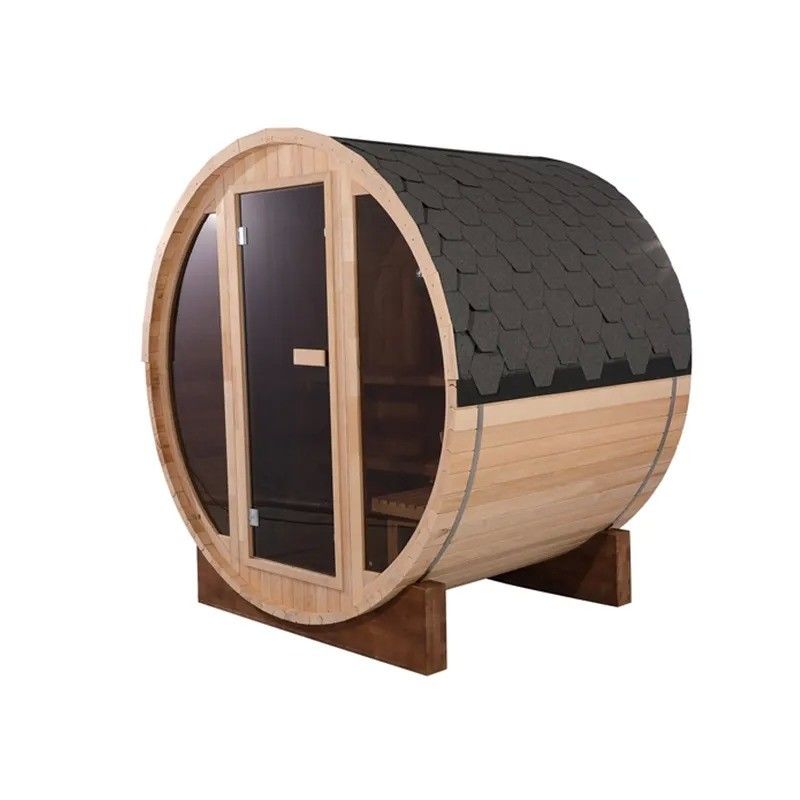 Roerramen 2-4 Persoons Hemlock Rood Ceder Barrel Sauna met 110V/220V Spanning en Stoomruimte