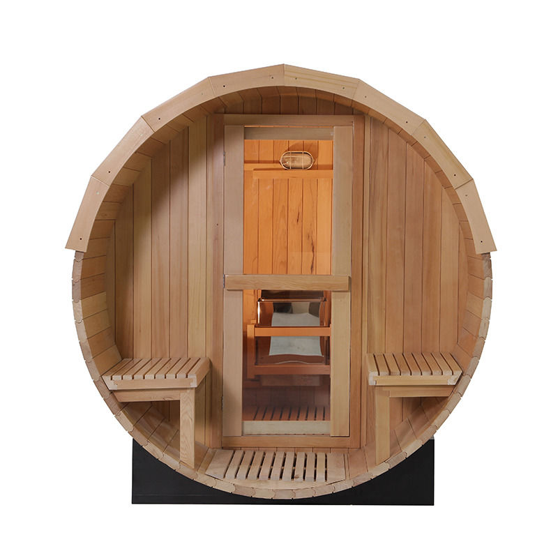 2021 Hot Selling Solid Wood Hemlock Sauna Verzadigde stoomsauna Populaire Outdoor Computer Eco Sauna Barrel Traditionele verzadigde stoomsauna Kamer/Rode Cederhout