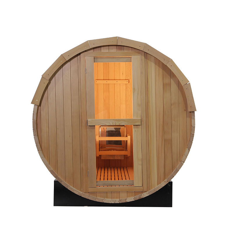 2021 Hot Selling Solid Wood Hemlock Sauna Verzadigde stoomsauna Populaire Outdoor Computer Eco Sauna Barrel Traditionele verzadigde stoomsauna Kamer/Rode Cederhout