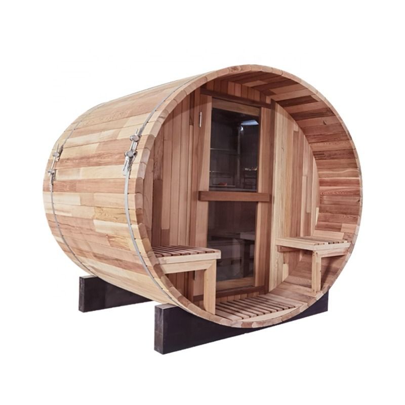 2021 New Canadian Pine/Hemlock/Cedar Outdoor Barrel Steam Sauna Traditionele Sauna met verwarmingsaccessoires 4-6 personen
