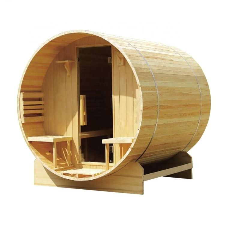Moderne 3-4 Persoons Grenen/Canadese Hemlock/Rode Kamer Verwarmer Buiten Gebruik Mooie Sauna Ceder Vat Sauna Kamer Met Harvia Voor Familie