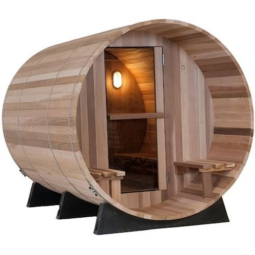 Moderne 3-4 Persoons Grenen/Canadese Hemlock/Rode Kamer Verwarmer Buiten Gebruik Mooie Sauna Ceder Vat Sauna Kamer Met Harvia Voor Familie