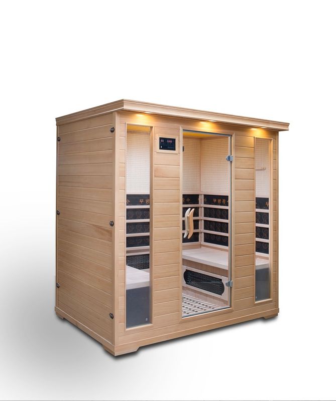 Hoogwaardige Traditionele Duurzame Hemlock Zweetvest Sauna Computer Bedieningspaneel Stoomsauna Kamer