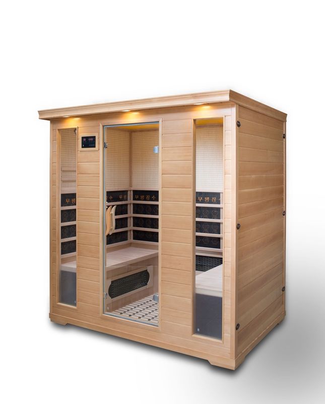 Hoogwaardige Traditionele Duurzame Hemlock Zweetvest Sauna Computer Bedieningspaneel Stoomsauna Kamer