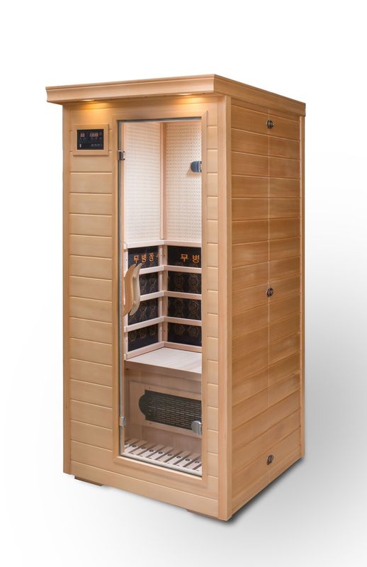 2021 Computer Sauna Home Beauty Detox Sauna Populaire Kamer Eco-vriendelijke Houten Hemlock Sauna Vaste Hout Kookwater Bad Korea Japan Verre Infrarood