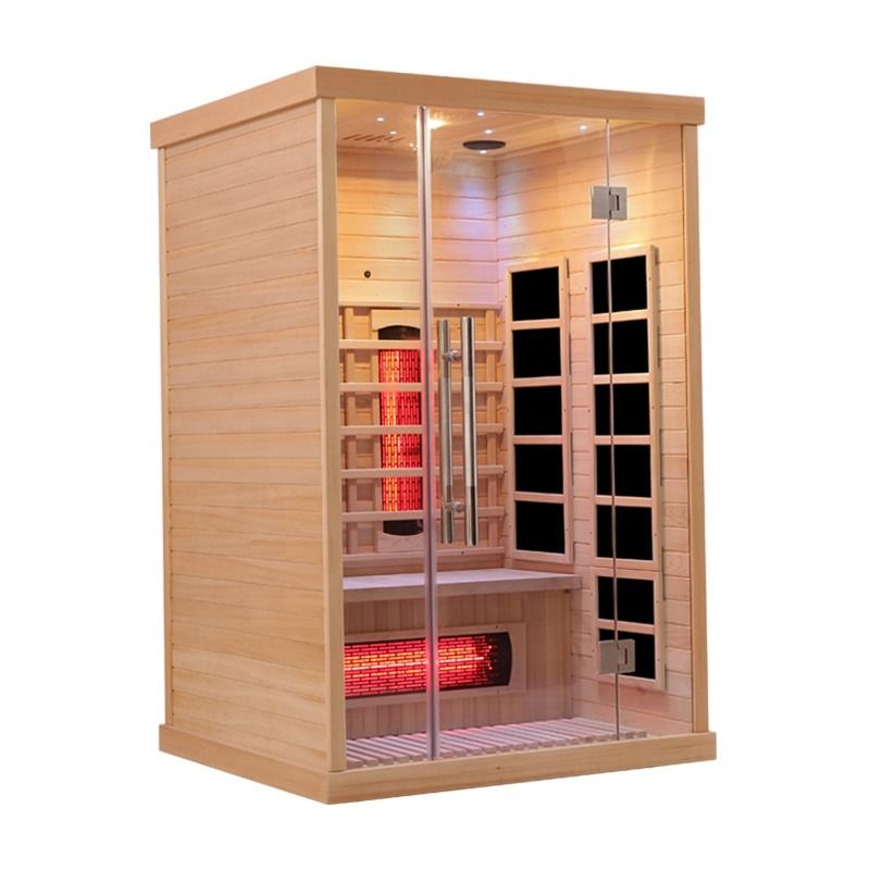 Traditionele Goedkope Houten Hemlock Sauna Kamer Infrarood Buiten Infrarood Hout 2-Persoons Traditioneel Hoge Tijd 2-Persoons