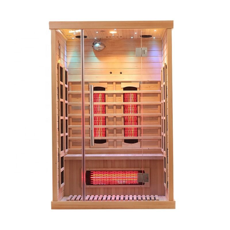 Traditionele Goedkope Houten Hemlock Sauna Kamer Infrarood Buiten Infrarood Hout 2-Persoons Traditioneel Hoge Tijd 2-Persoons