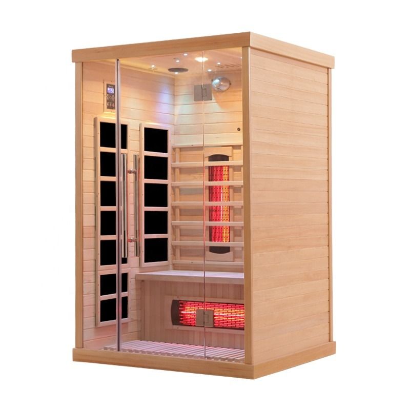 Traditionele Goedkope Houten Hemlock Sauna Kamer Infrarood Buiten Infrarood Hout 2-Persoons Traditioneel Hoge Tijd 2-Persoons