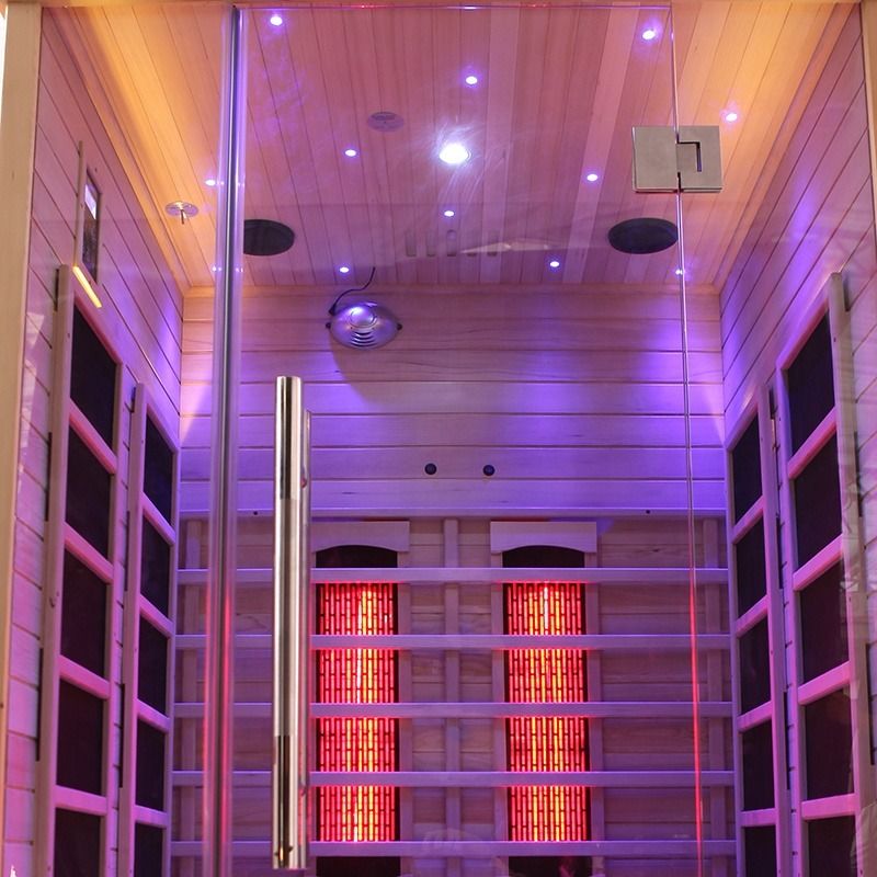 Traditionele Goedkope Houten Hemlock Sauna Kamer Infrarood Buiten Infrarood Hout 2-Persoons Traditioneel Hoge Tijd 2-Persoons
