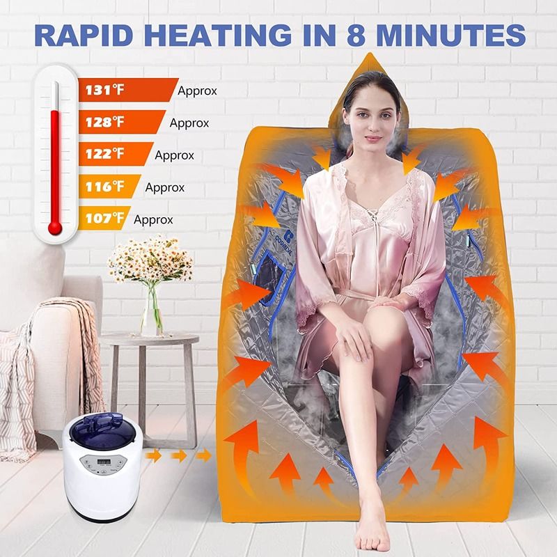 Moderne Draagbare Stoomsauna Voor Spa Thuis Lichtgewicht Persoonlijke Sauna Stoomgenerator Tent Met Afstandsbediening Binnen Stoom Bad