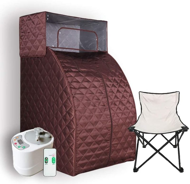 Moderne stoomsauna set stoommachine met volledige lichaam één persoon afstandsbediening thuis warmte doos met hoofddek en stoel kit voor gewichtsverlies