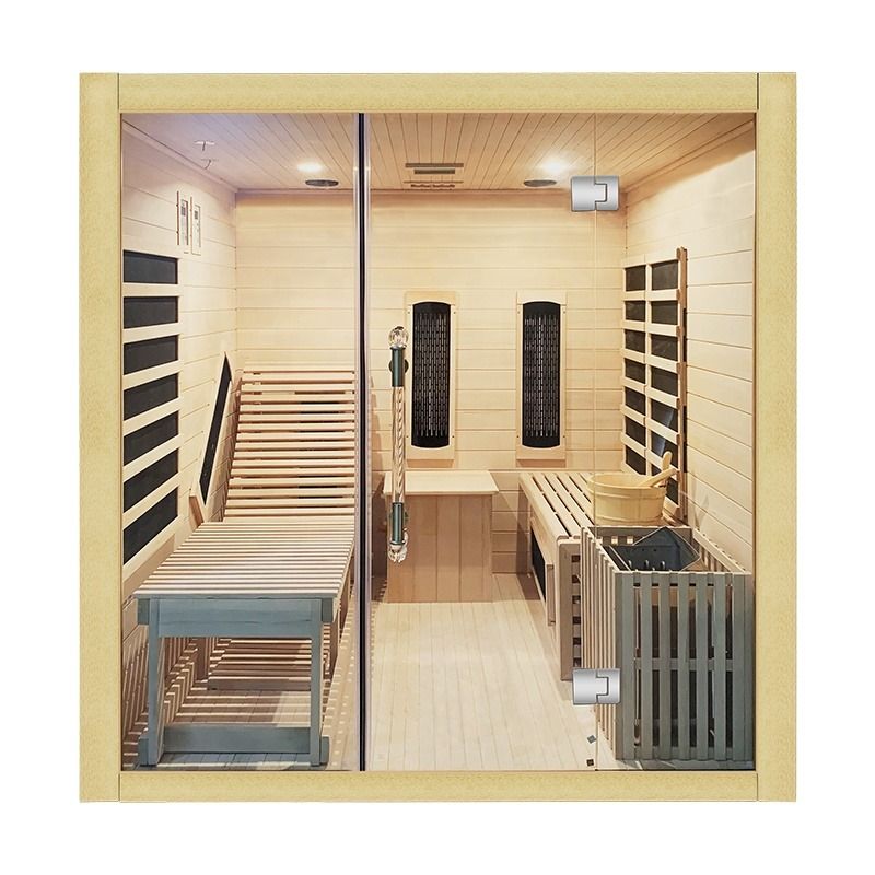 Traditionele Stijl Traditionele Stoomsaunaruimte Stoomboot Binnen Houten Infrarood Droge Saunaruimte Traditionele Sauna Met Verwarmer