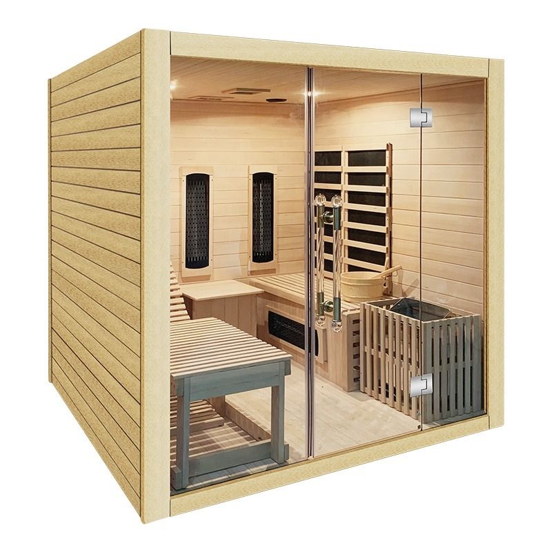 Traditionele Stijl Traditionele Stoomsaunaruimte Stoomboot Binnen Houten Infrarood Droge Saunaruimte Traditionele Sauna Met Verwarmer