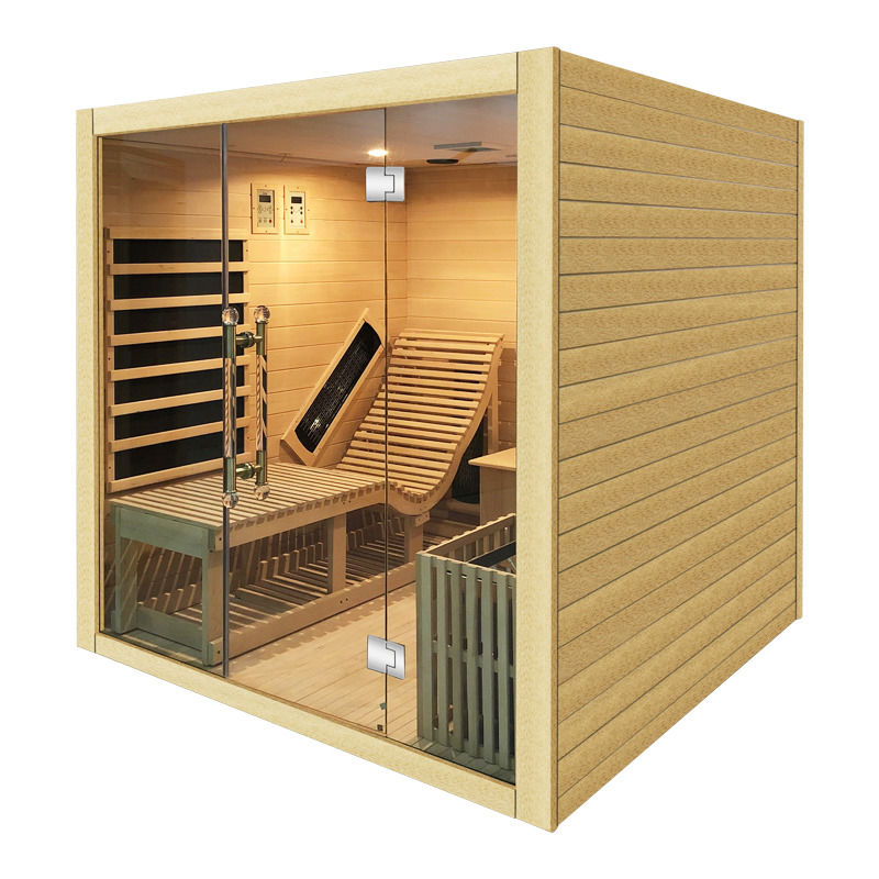 Traditionele Stijl Traditionele Stoomsaunaruimte Stoomboot Binnen Houten Infrarood Droge Saunaruimte Traditionele Sauna Met Verwarmer