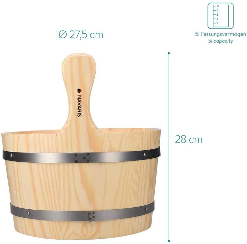 Traditionele sauna Houten emmer met zak Spa Essentiële accessoire voor stoombad Pine Hout emmer Liner Pocket Plastic Sand Timer